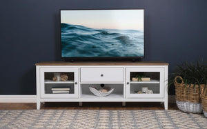  this console creates a breezy look with cottage