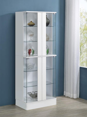  a stylish centerpiece for any room. The high gloss laminate on engineered wood gives a luminous sheen
