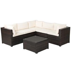 Weather-resistant PE rattan wicker for long outdoor use <br>Sturdy steel frame with excellent stability and sturdiness <br>L-shaped footpads protect the floor and enhance stability <br>Thick and soft cushions for extra comfort <br>Detachable covers of cus