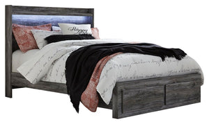 Baystorm - Gray - Queen Panel Bed with 2 Storage Drawers