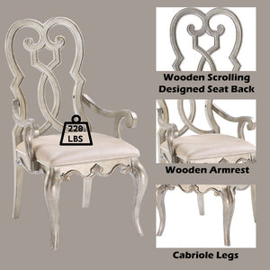 Esteban - Chair (Set of 2) - Ivory Velvet & Antique Champagne Finish
