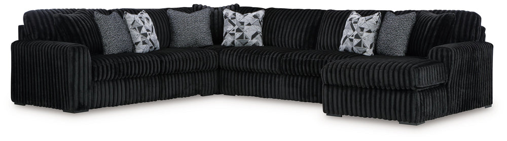 Wrapped in luxuriously soft jumbo corduroy, this sectional with chaise takes cozy and inviting to a higher level. The sumptuous piece is perfect for unwinding after a long day, with exceptionally textured cushions that deliver pure indulgence. Now all you