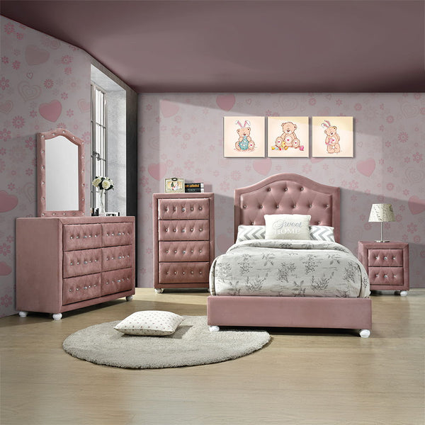 Reggie - Full Bed - Pink Fabric