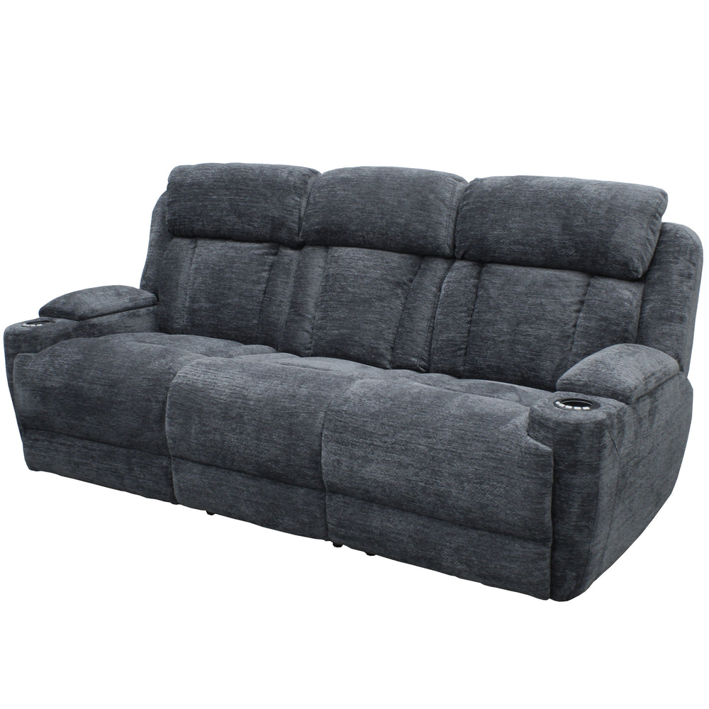 Comfort meets innovation in this inspired Power Sofa, Loveseat & Recliner. The perfect choice for creating a relaxing environment, this stylish model features a smooth motorized reclining motion at just the touch of a button. Integrated beverage holders i