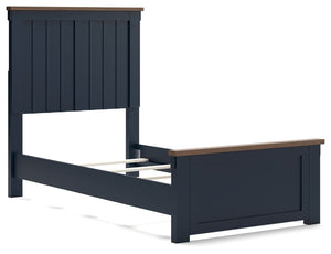 Landocken - Brown / Blue - Twin Panel Bed