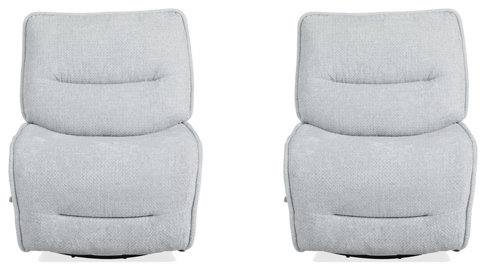 The Leo manual swivel glider recliner is a stylish, durable chair crafted with high-performance materials. Featuring padded backs and sides and a manual recline pull, this chair offers a modern look and a perfect blend of relaxation and versatility with i