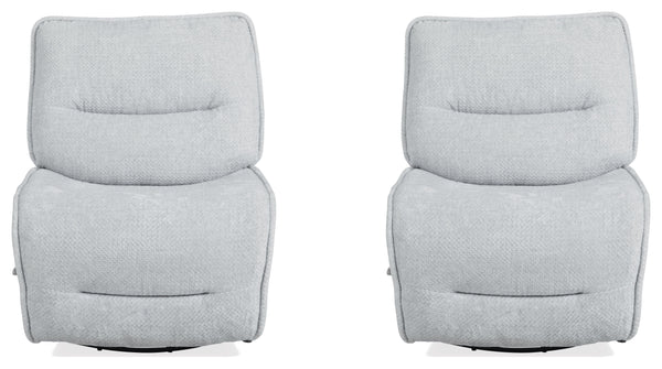 The Leo manual swivel glider recliner is a stylish, durable chair crafted with high-performance materials. Featuring padded backs and sides and a manual recline pull, this chair offers a modern look and a perfect blend of relaxation and versatility with i