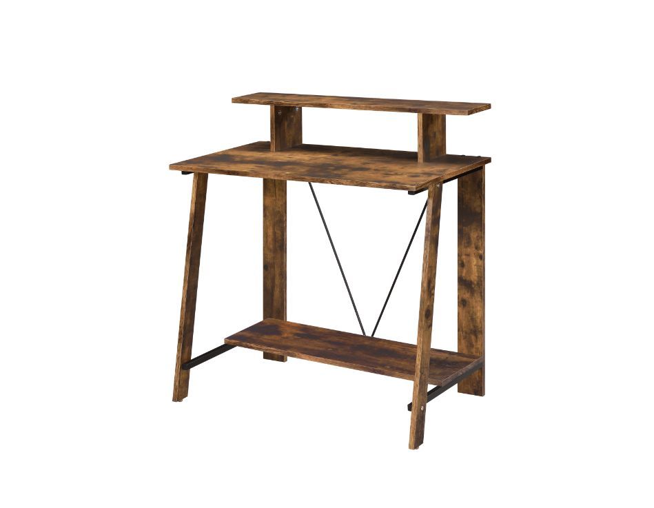 Expore your inspiration and creativity in a warm, soothing vibe that the Nypho Desk brings to your office. Filled with cozy tone and natural textures. the desktop is all crafted from wood in a homey and rustic finish. Designed with a stylish -"V-" shape, 