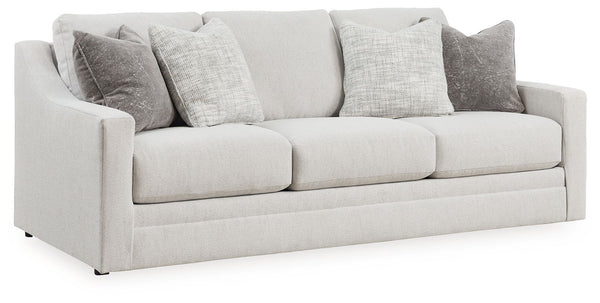 Clean lines and a streamlined silhouette define the architectural attitude of this sofa. Textured accent pillows in complementary colors add subtle contrast, while plush reversible cushions beckon your body to sit down, get comfy and relax completely.<br>