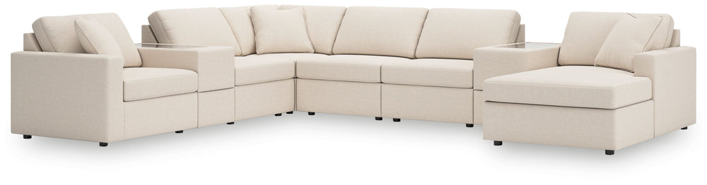 Looking cool and contemporary is great. But when it comes down to it, youâ€™re all about low-maintenance lounging. With the performance fabric on this sectional with chaise, cleaning spills is a breeze. Its customizable modular design caters to your ever-