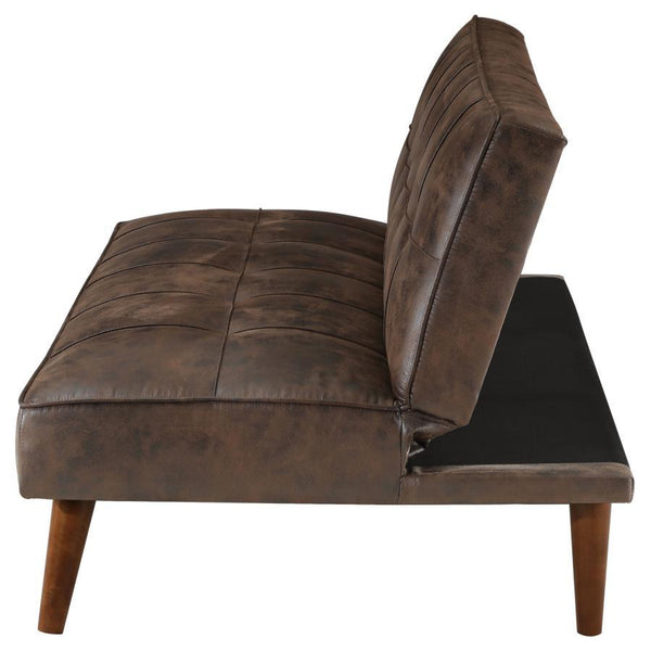 Jenson - Upholstered Tufted Convertible Sofa Bed - Dark Coffee