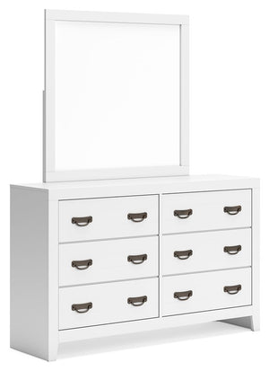 Are you a lover of casual contemporary style? Then this dresser with mirror is perfect for you. The clean, white finish conveys an easy-breezy sensibility, while spacious drawers offer plenty of storage. Durable, sleek and stylish, it graces your space wi