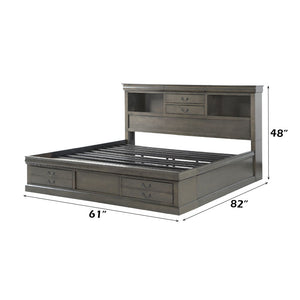 Louis Philippe III - Queen Bed - Dark Gray