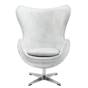 Brancaster - Accent Chair With Swivel - Vintage White & Aluminum