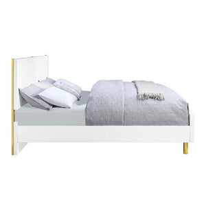 Gaines - Queen Bed - White High Gloss Finish