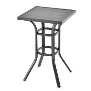 24" tabletop accommodates multiple items<br>Aluminum tabletop is sturdy and easy to maintain<br>Metal supporting frame resists to rust with plastic-sprayed surface<br>Adjustable footpads for higher stability<br>Modern and elegant appearance for wide appli