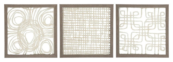 Good on paper has never looked better. Uniquely chic trio of framed art uses highly intricate paper cutouts as its medium. Exuding an organic, free form sensibility, each piece of modern abstract art is perfectly imperfect, as nature intended.<br/><br/><b