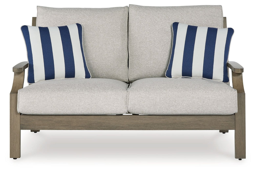 Experience the perfect combination of durability and style with this outdoor loveseat. Enhanced by sumptuously soft yet durable cushions wrapped in high-performing, low-maintenance Nuvella+â„¢ fabric, it-'s designed to provide you with years of enjoyment.