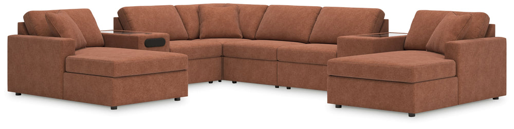 Looking cool and contemporary is great. But when it comes down to it, youâ€™re all about low-maintenance lounging. With the performance fabric on this sectional with chaise, cleaning spills is a breeze. Its customizable modular design caters to your ever-