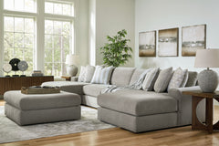 The casual, low-slung shape of this set makes it fully lounge-ready. Its deep seating invites you to sink right in, with bold beveled block arms that are softened by bullnose â€œwaterfallâ€ cushions. Best of all, the modular design lets you stage the pie