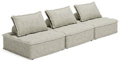 Be bold with a modern take on seating. This accent chair set has an armless design and carries a checkered taupe upholstery neutral enough to fit in any style while elevating it at the same time. Thanks to its modular design, making the transformation fro