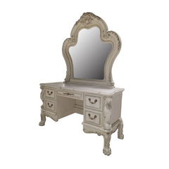 The Dresden II bedroom collection is exclusively designed and filled with romantic spirit. The pieces are crafted and inspired by the luxurious designs of the past, the gorgeous bed features a stunning champagne PU wingback headboard, and a nailhead trim 