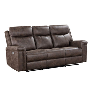 The Quade Power Dual Reclining Sofa in mocha brown combines durability, comfort, and modern convenience. Built with a robust frame of premium hardwood, plywood, and engineered wood, this sofa is designed for long-lasting support. The inviting bucket seats