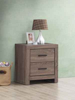  while two spacious drawers provide room for nighttime essentials. Dark bronze handles contrast beautifully against 