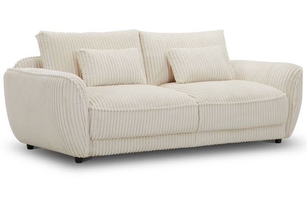Experience ultimate comfort and style with our two-seat sofa. The seat cushions are padded with high-density Dacron and topped with sterilized down and feathers for maximum plushness, providing a cloud-like feel. The low-seated frame creates a relaxed fee