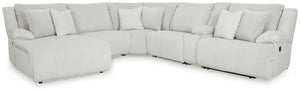 Experience unparalleled comfort with this reclining sectional with chaise. Itâ€™s a stylish and invitingly soft lookâ€”made all the more appealing by cozy corduroy cushions that feel great and add a touch of texture. The neutral hue effortlessly blends in