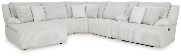 Experience unparalleled comfort with this reclining sectional with chaise. Itâ€™s a stylish and invitingly soft lookâ€”made all the more appealing by cozy corduroy cushions that feel great and add a touch of texture. The neutral hue effortlessly blends in