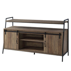 Metal Frame, Storage: Sliding Barn Door, Max TV Size Recommanded: 58-"<br/><br/><b>Product Features</b><ul><li>Metal Frameâ€§ Storage: Sliding Barn Doorâ€§Max TV Size Recommanded: 58-"</li><li>Case: 1Pc/1Ctn</li><li>Finish: Rustic Oak & Black Finish</li><