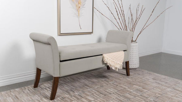  it boasts flared arms and meticulous button-tufting