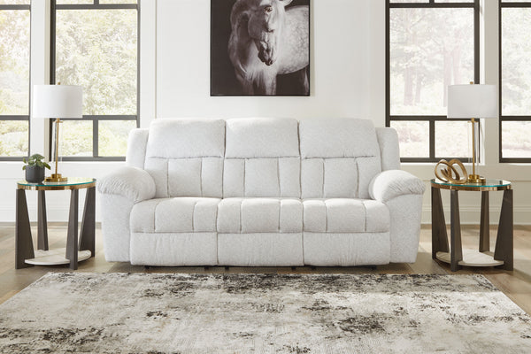  this extra-spacious reclining sofa is a masterclass in accessible style. Plush
