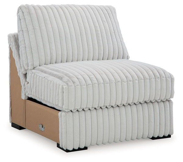This armless chair is made with polyester upholstery. Pairs with other items in the series to make a sectional.<br><br><b>Additional Dimensions</b><br><ul><li>Seat depth: 26-"</li><li>Seat height: 24-"</li><li>Top of cushion to top of back: 16-"</li><li>L