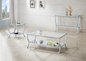 Saide - Square Glass Top Side End Table - Chrome