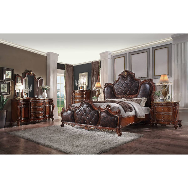 The Picardy bedroom collection brings the influence of European antiques to life with vintage traditional style, and a gorgeous cherry oak finish. The hand-applied finish enhances the beauty of the detailed woodwork and oversized scrolled moldings. The ar