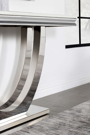 Kerwin - U - Base Stone Top Entryway Sofa Console Table - Chrome
