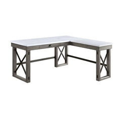 Corner Writing Desk Orientation: -"L-" Shape Left Top Storage: 1 DrawerSlatted BaseMarble TopFull Extension Drawer GlideSide Metal Drawer GlideFelt Lined Drawer<br/><br/><b>Product Features</b><ul><li>Corner Writing Desk</li><li>Orientation: -"L-" Shape</