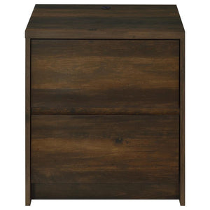 Westpark - 2-Drawer Nightstand LED Lights And USB - Dark Pine