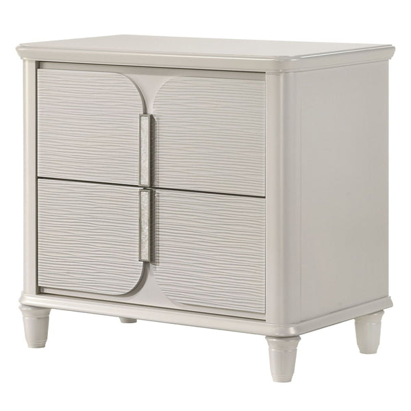 Step into a realm of elegance with the Laveda bedroom set, where light gray boucle meets a pearl white finish for an exquisite blend of sophistication and serenity. The clean lines and contemporary design create a harmonious balance, perfect for modern in