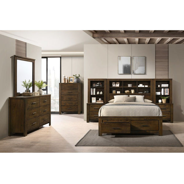 Merrilee II - Eastern King Bed With Storage - Oak