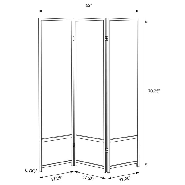 Calix - 3-Panel Room Divider Folding Shoji Screen - Black