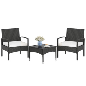 Premium hand-woven PE rattan for lasting outdoor charm<br>Soft seat cushions provide a cozy seating experience<br>Curved backrest and armrests for ergonomic support<br>Removable zippered covers for easy cleaning and maintenance<br>Stylish coffee table kee