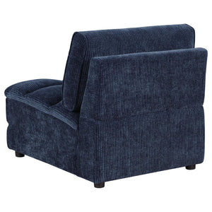 Atlantic - Corduroy Upholstered Armless Chair - Blue