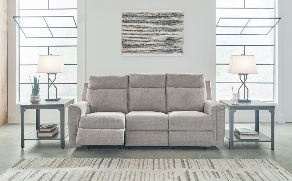 The ability to go from fully upright to relaxed and stretched out, all at the touch of a button, awaits. A beautiful blend of plush upholstery and casual style, the Barnsana power reclining living room set invites you to sink into ultimate comfort. Whethe