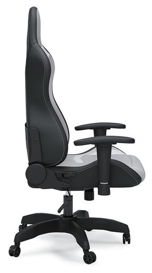 Lynxtyn - White / Gray - Home Office Swivel Desk Chair