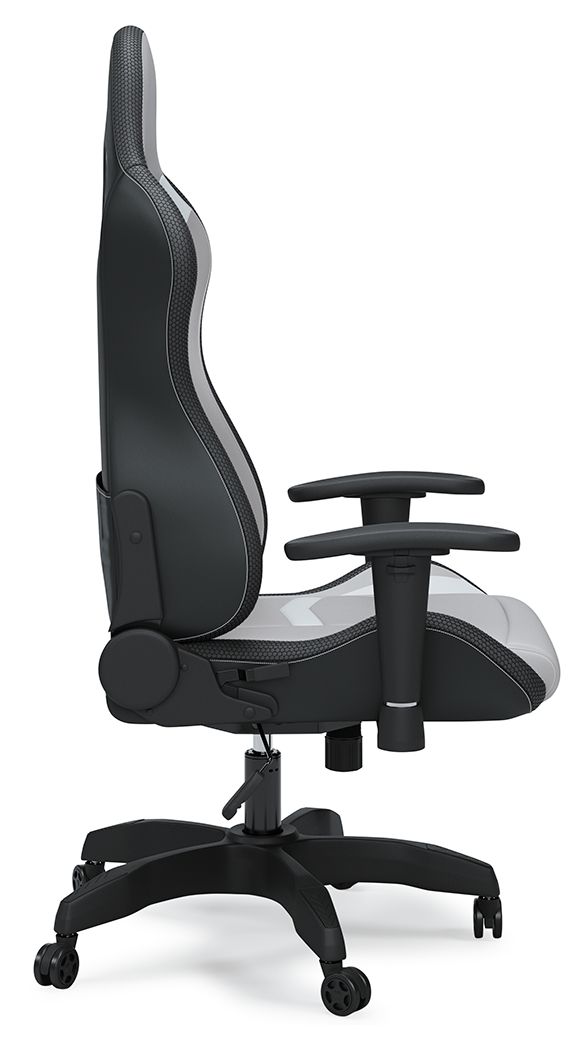 Lynxtyn - White / Gray - Home Office Swivel Desk Chair