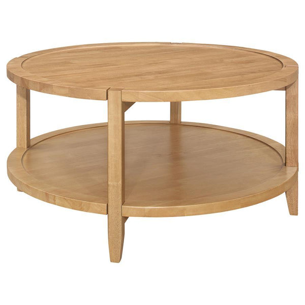  perfect for a family room. The round table creates flow and offers a lovely focal po