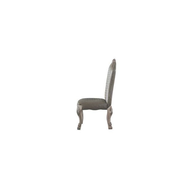  Armless Chair (High Backrest) Stationary Seat: Standard Dining Height Padded SEAT & BACK: PU Padded Scalloped Apron Seat (Diamond Pattern & Welt Trim) Arched Backrest: Diamond Pattern Inside